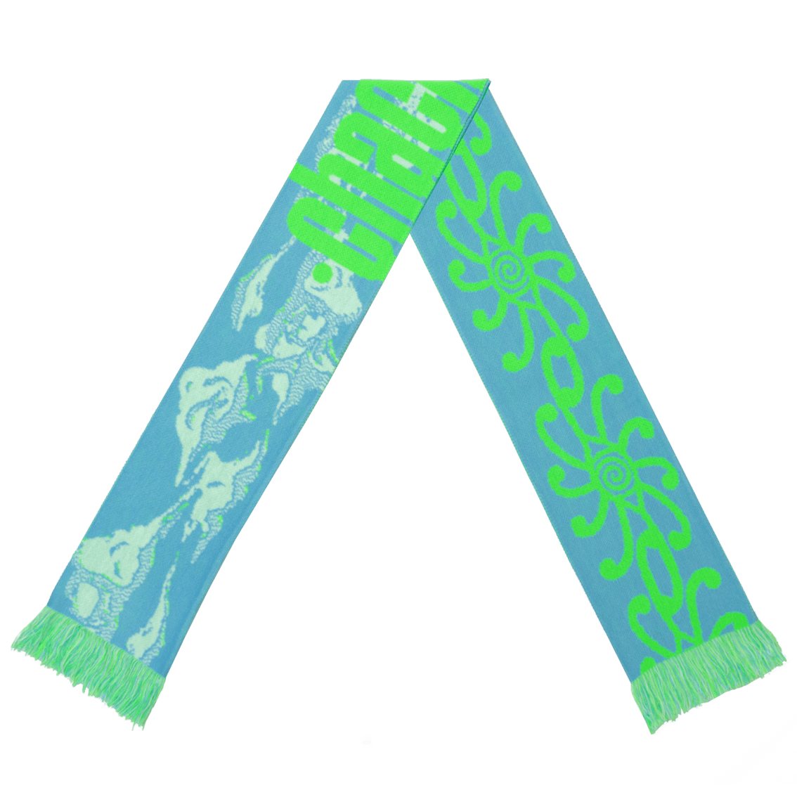 SCARF LIQUID SKY light blue/white/neon green