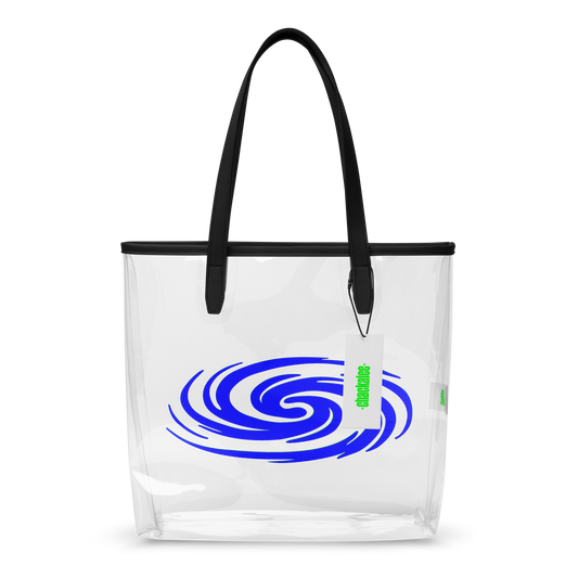 Tote Bag EDDY with blue waterswirl design, frontview