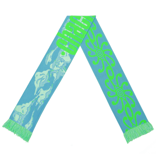 SCARF LIQUID SKY light blue/white/neon green