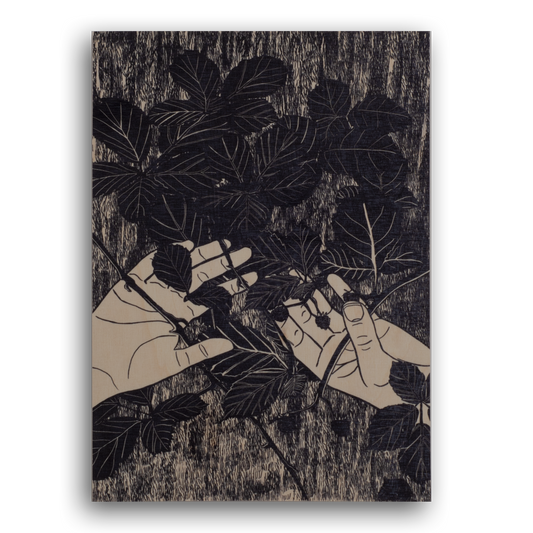 Summer Sleep-Print auf Holz, Frontansicht