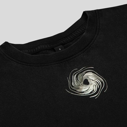 T-SHIRT SWIRL stone washed schwarz